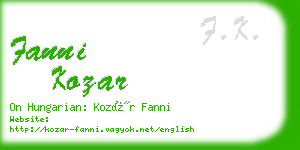 fanni kozar business card